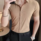 Men's High Elastic Short Sleeve Shirt Without Drape