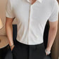 Men's High Elastic Short Sleeve Shirt Without Drape