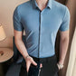 Men's High Elastic Short Sleeve Shirt Without Drape