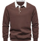 Men's Fashion Casual Versatile Long Sleeves Polo Collar Sweater