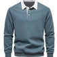 Men's Fashion Casual Versatile Long Sleeves Polo Collar Sweater