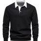 Men's Fashion Casual Versatile Long Sleeves Polo Collar Sweater