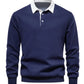 Men's Fashion Casual Versatile Long Sleeves Polo Collar Sweater