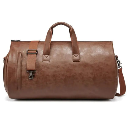 Waterproof Leather Duffle Bag With Adjustable Strap