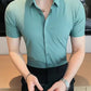 Men's High Elastic Short Sleeve Shirt Without Drape